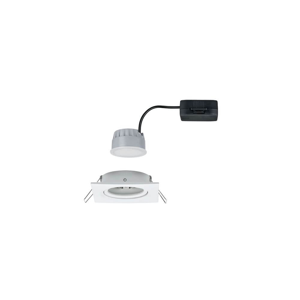 Einbaustrahler LED Nova eckig 3-Stufen Dimmbar Weiß mit auswechselbarem LED Leuchtmittel.