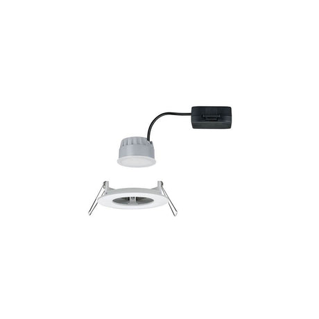 Einbaustrahler LED Nova rund 3-Stufen Dimmbar Weiß - Montageansicht mit flachem Design und Anschluss.