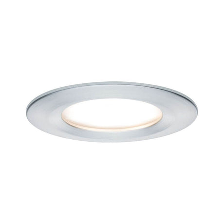 Recessed spotlight LED Nova round alu-turned - very shallow, suitable for shallow ceiling voids, color temperature 2700K.