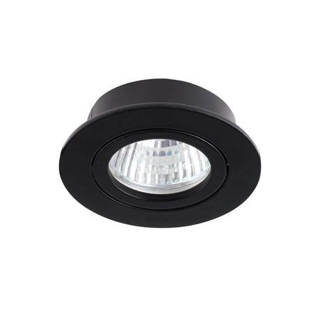 Einbaustrahler Dalla rund schwenkbar Schwarz mit beweglichem Ring für individuelle Lichtstrahlsteuerung.