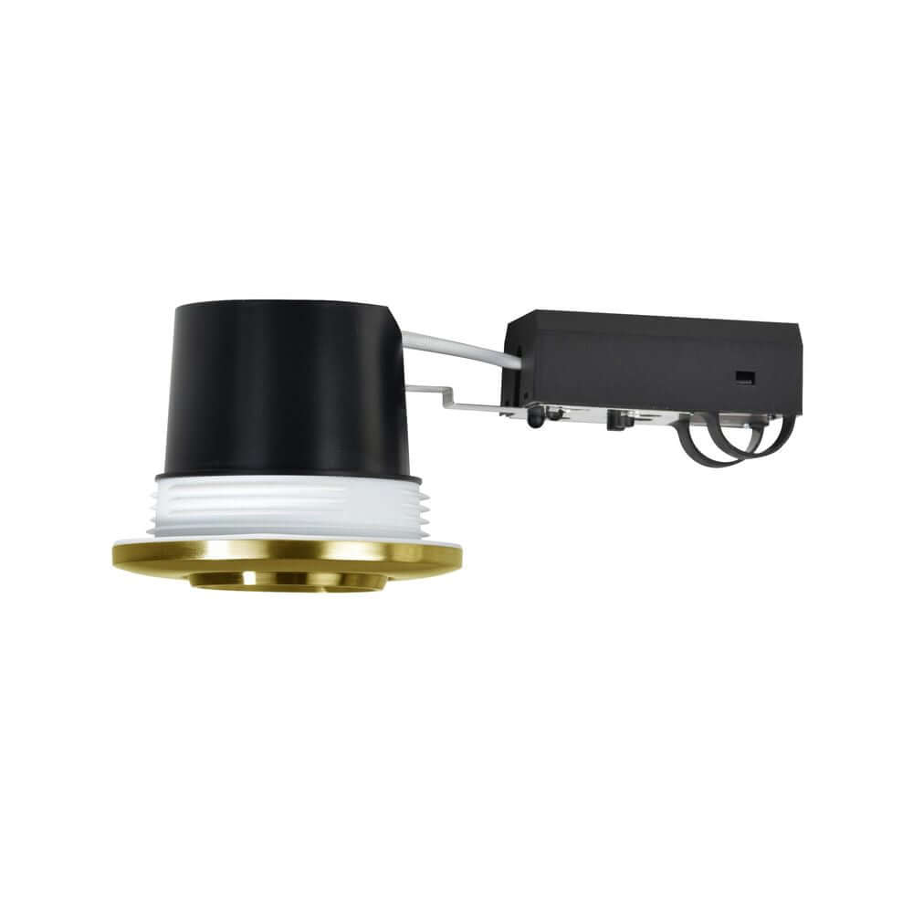 Einbaustrahler Umberto in Schwarz mit goldener Umrandung, ideal für Badezimmer mit IP44.