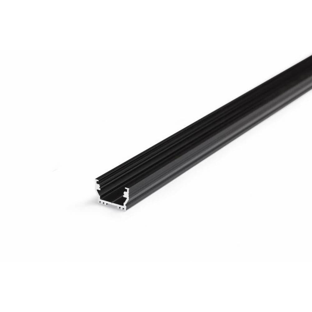 Einputzprofil 200cm Schwarz ohne Abdeckung für LED-Strips, Aluminiumprofil für sauberen Einbau.