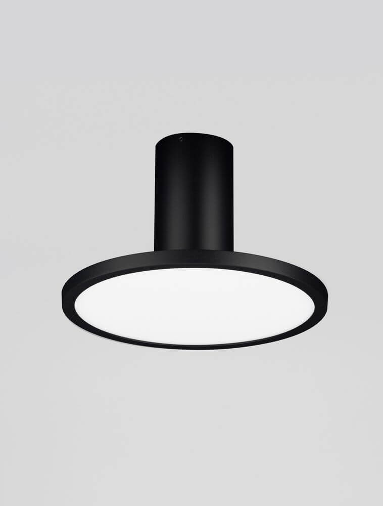 Ekei Deckenleuchte Ø 20cm Rund 3000K in modernem Design mit schwarzem Gehäuse