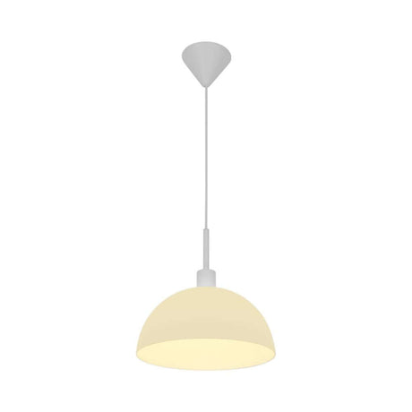 Ellen 30 pendant light in minimalist Scandinavian design with a round shade and warm light.