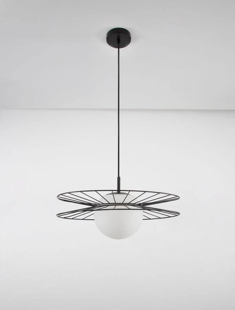 Ellery Pendelleuchte E27 Ø 45cm mit elegantem Design in Schwarz und Glas für stilvolle Innenräume.