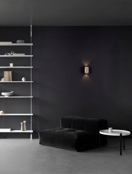 Elli LED Wandleuchte 3000K Schwarz, Braun moderne Wandleuchte im minimalistischen Wohnzimmer
