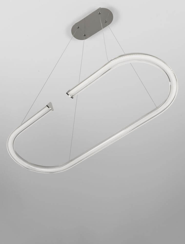 Elmo LED Pendelleuchte Ø 90cm 3500K Chrom - moderne silberne Leuchte für Esszimmer und Küche