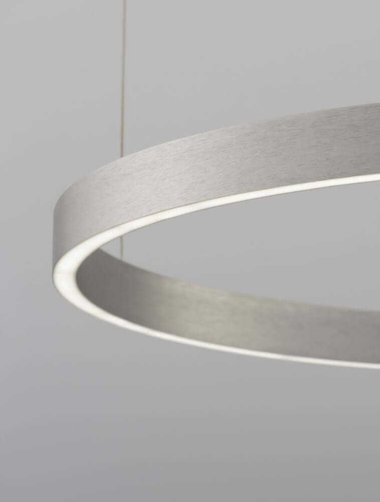 Elowen LED Pendelleuchte Ø 80cm 3000K Up & Down mit elegantem Aluminium-Schirm in Weiß