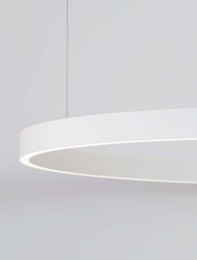 Elowen LED Pendelleuchte Ø 98cm 3000K Up & Down, moderne Deckenlampe in Weiß, stilvolles Design.