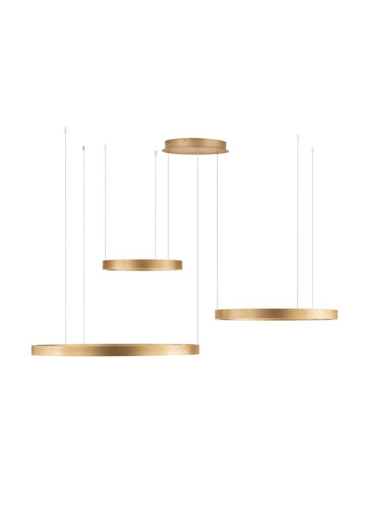 Elowen LED Pendelleuchte 3-flammig 3000K Up & Down in modernem Design mit goldener Oberfläche.