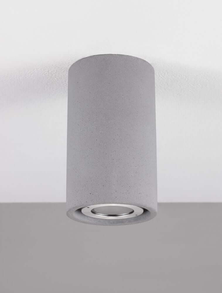 Emile LED Außenwandleuchte Rund 3000K Grau IP65 in grauem Betonmaterial, ideal für moderne Außenbereiche.