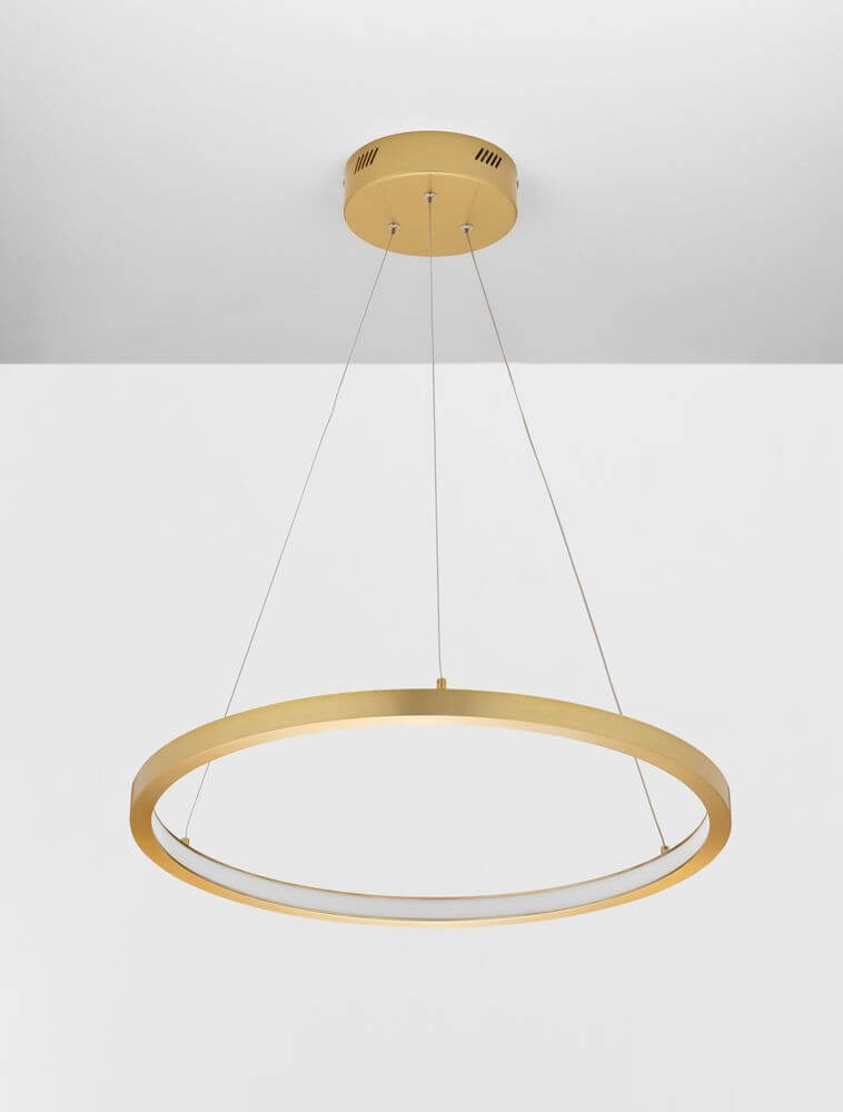Empatia LED Pendelleuchte Ø 60cm 3000K in modernem Design aus Gold Messing Aluminium und Acryl.