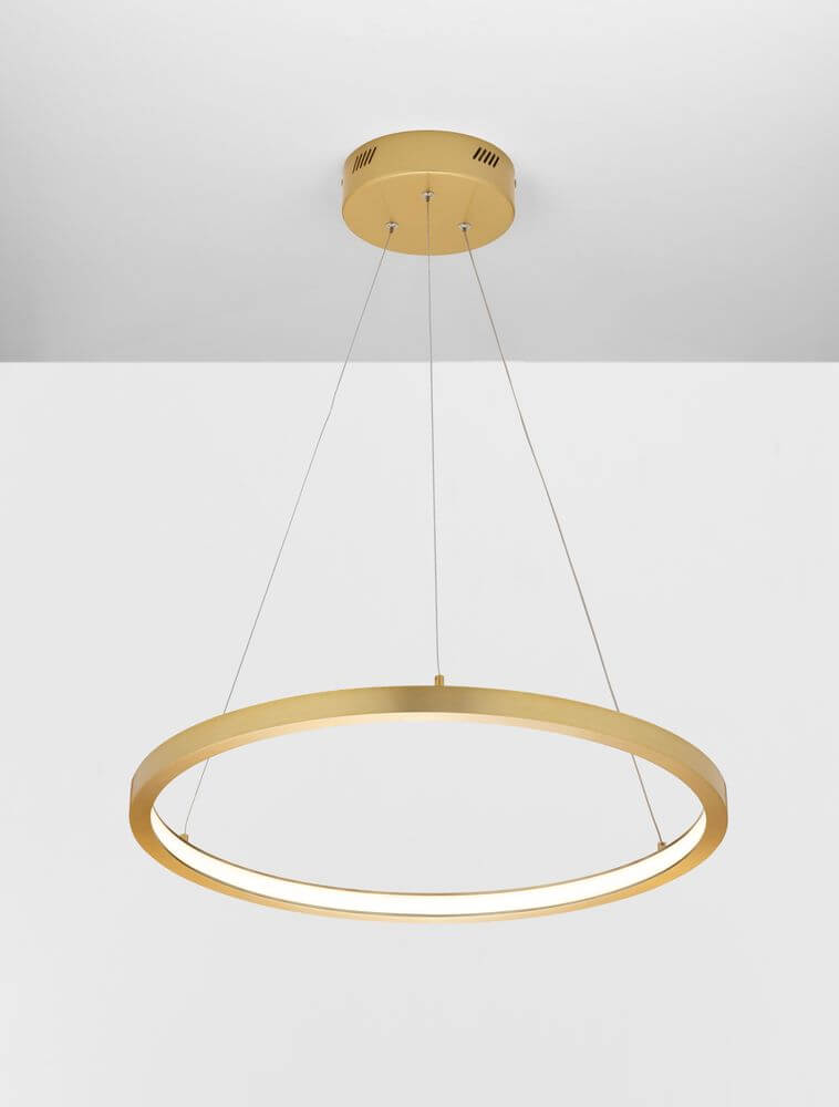 Empatia LED Pendelleuchte Ø 60cm 3000K in modernem goldfarbenen Design, elegant und funktional.