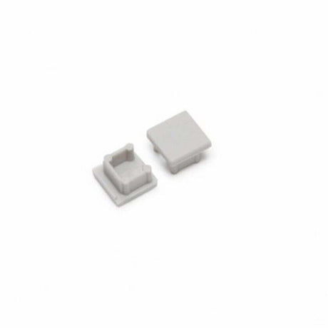 Endkappen 2er Set für Aufbauprofil micro XL Typ A Silber, zwei graue Endkappen für LED Aufbauprofile