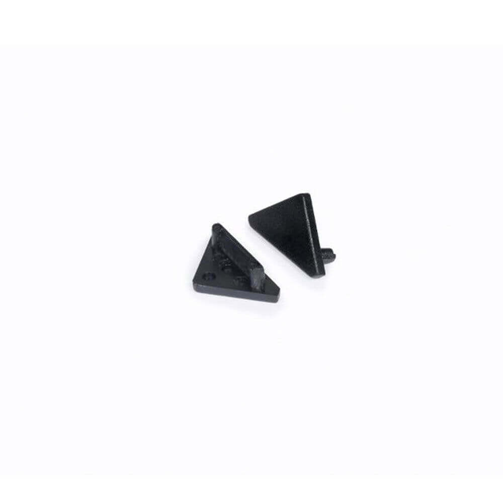 Endkappen 2er Set für Eckprofil 30° + 60° Typ E Schwarz - Zubehör für LED Eckprofile.