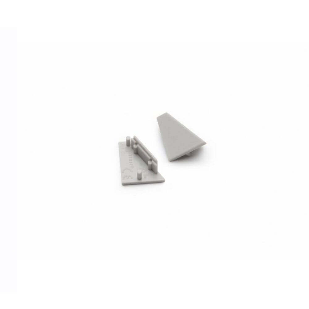 Endkappen 2er Set für Eckprofil 30° Typ F Silber, LED Eckprofil Endkappen in Silber.