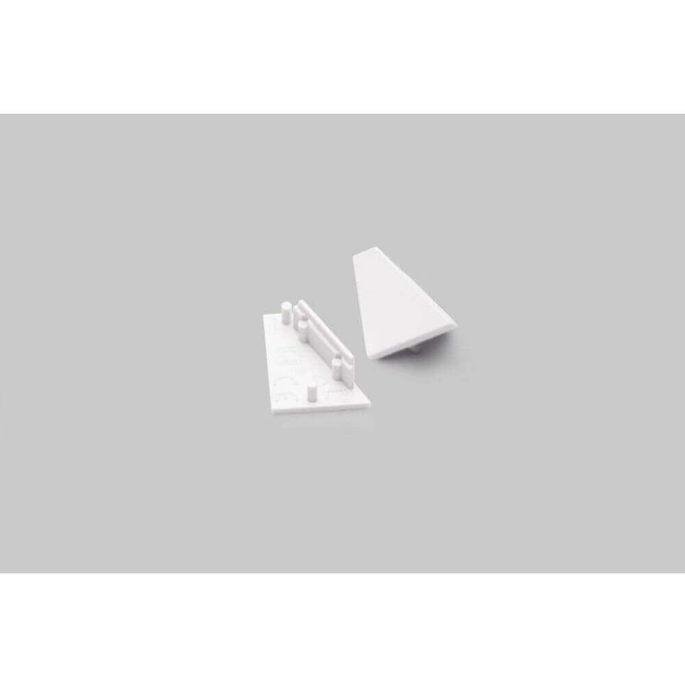 Endkappen 2er Set für Eckprofil 30° Typ F Weiß, kompatibel mit LED Eckprofilen 30° und 60°. Ideal für professionelle Anwendungen.