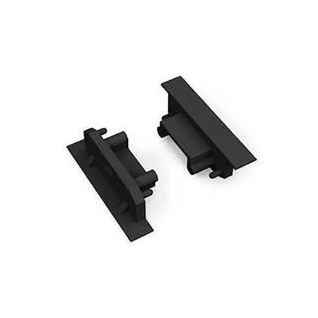 Endkappen 2er-Set für Einbau Flach schwarz 14mm Serie L - schwarze Endkappen für LED Einbauprofile.