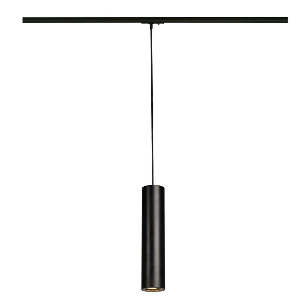 Enola B Pendelleuchte PD-1 Schwarz GU10 inkl. 1P.-Adapter an Hochvolt-Schienensystem in Aluminium.