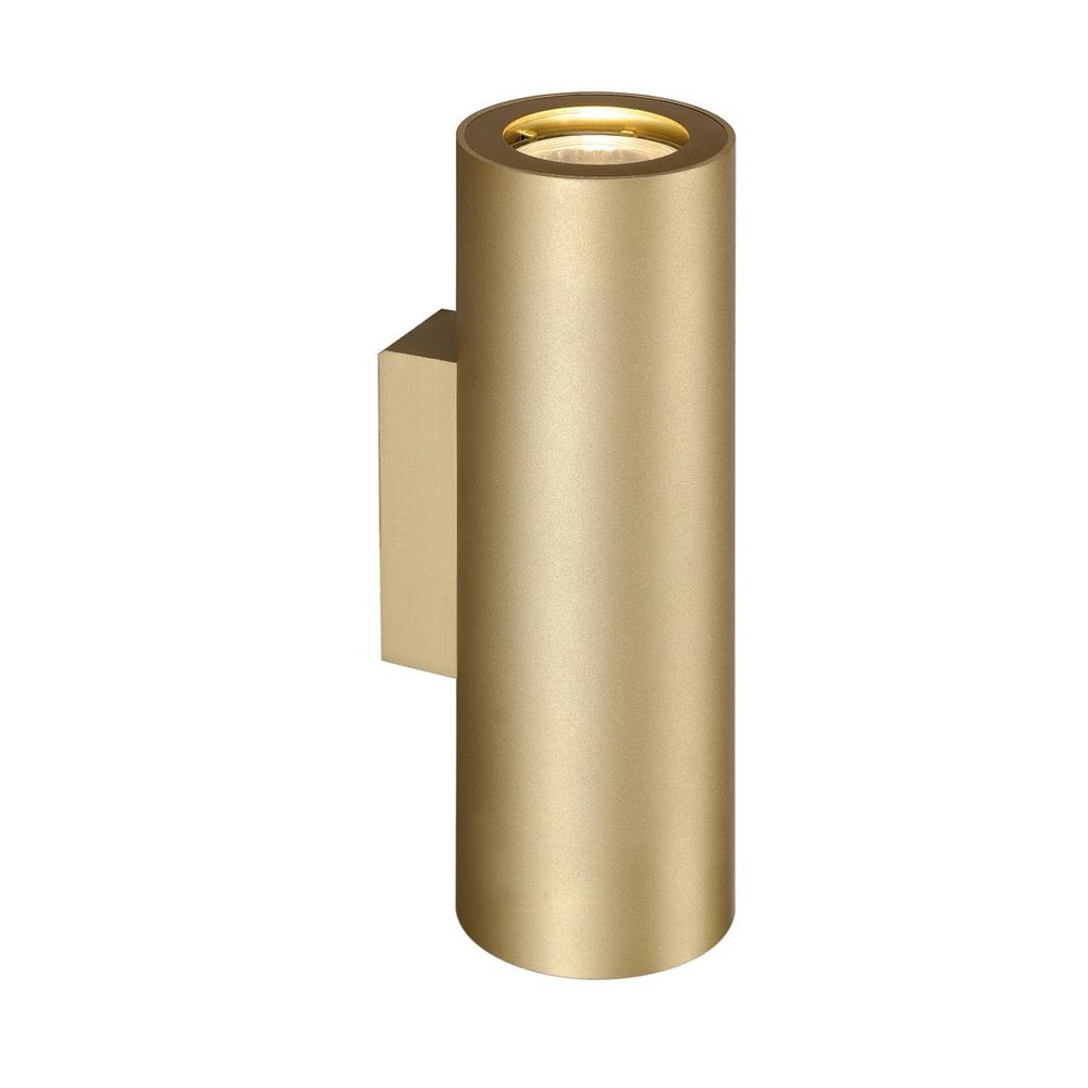 Enola B Up & Down Wandleuchte Messing 2xGU10 max. 50W, elegante Wandmontage, erzeugt zwei Lichtkegel nach oben und unten.