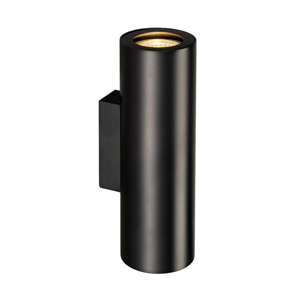 Enola B Up & Down Wandleuchte Schwarz 2xGU10 max. 50W in modernem Design aus Aluminium und Stahl.