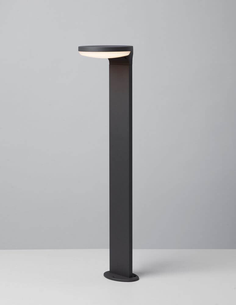Enzi LED Außenwegeleuchte 3000K Dunkelgrau IP54 in modernem Design aus Aluminium und Acryl.