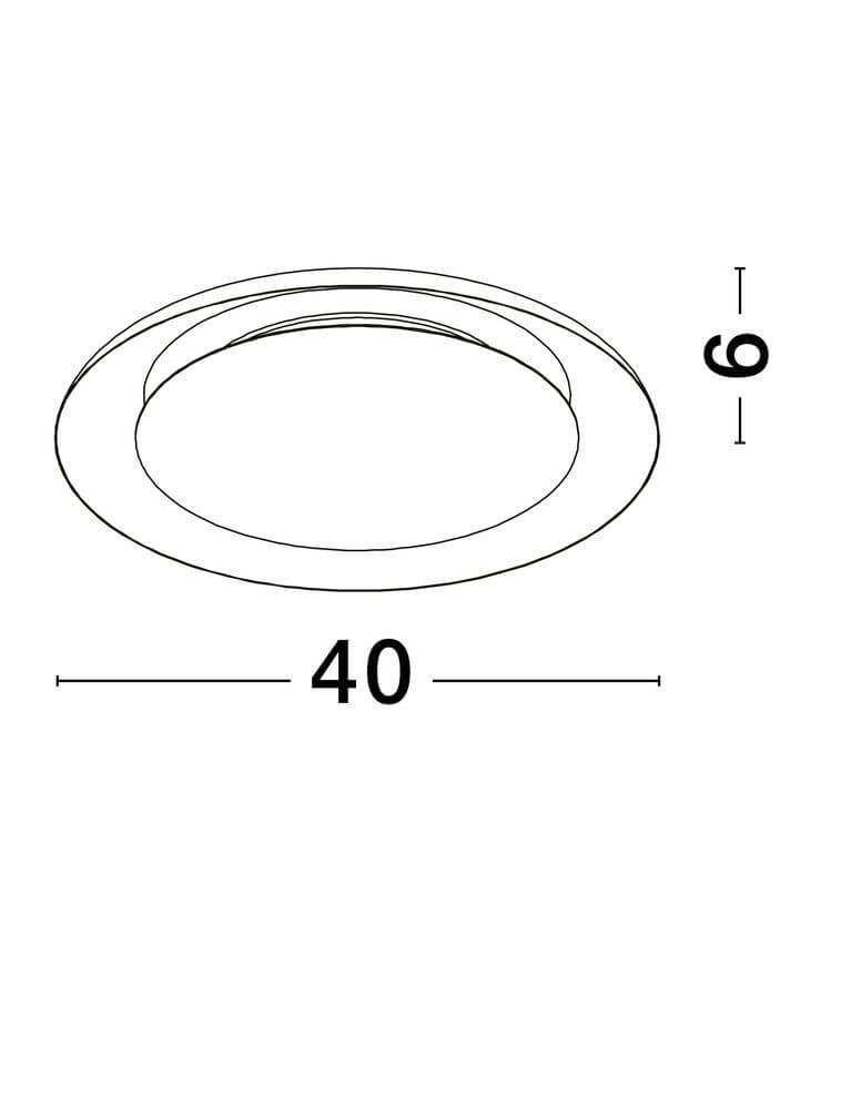 Epos Deckenleuchte Ø 40cm 2700, 4000K - technische Zeichnung mit Maßen 40 cm Durchmesser und 6 cm Höhe.