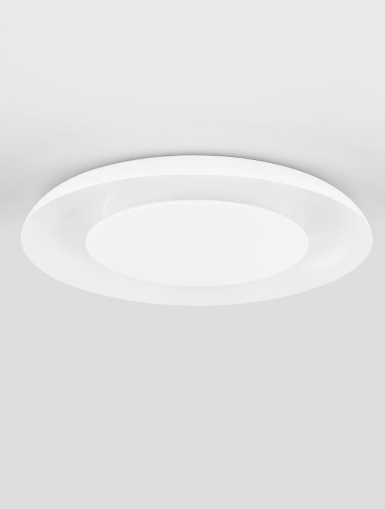Alt Tag: Epos Deckenleuchte Ø 60cm 2700, 4000K in modernem weißem Design, flache runde LED-Deckenleuchte ideal für Wohnzimmer, Flur oder Essbereich