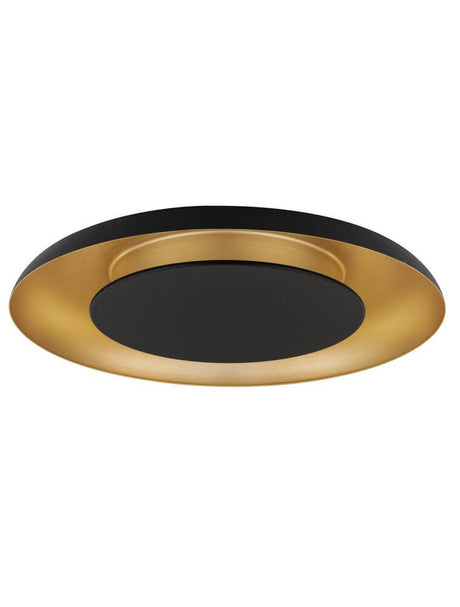 Epos ceiling light Ø 60cm 2700, 4000K black-gold, slim aluminum light with acrylic diffuser, ideal for living room and hallway