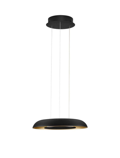 Epos pendel Ø 40cm 2700, 4000K i sort med guldaccenter, dæmpbar via TRIAC.