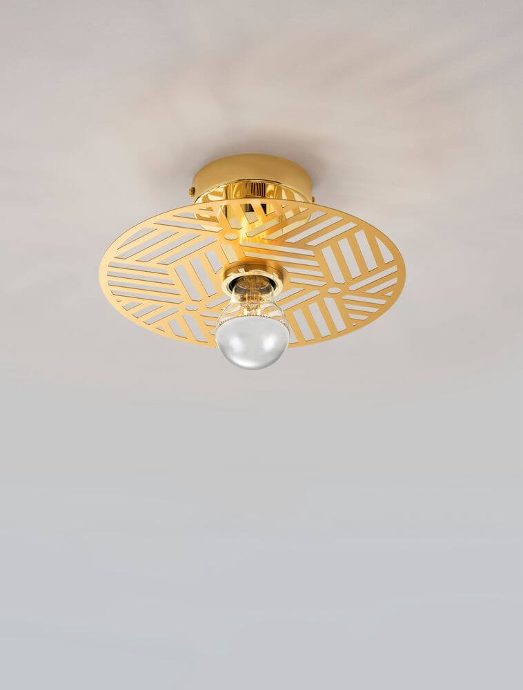 Eres Wandleuchte E27 Ø 25cm Gold mit modernem Design und goldenem Stahl-Lampenschirm