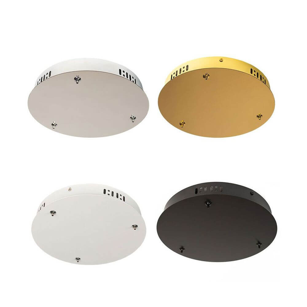 s.luce Ersatz-Baldachin 3-fach Ø 27cm für Ring-Serie in Weiß, Gold und Schwarz, ideal für Stahlseil oder Koaxialkabel.