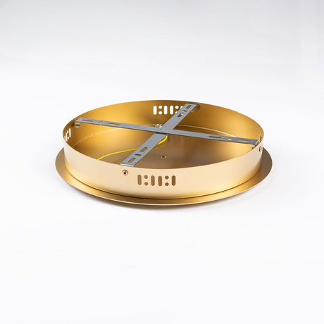s.luce Ersatz-Baldachin 3-fach Ø 33cm, gold, für Ring-Serie, mit drei Aufnahmepunkten für Stahlseil.