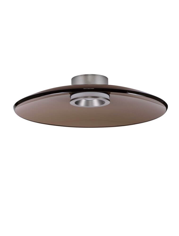 Esti LED Deckenleuchte Ø 50cm 3000K in modernem Design mit braunem Lampenschirm