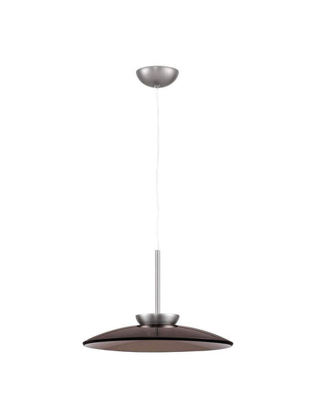 Esti LED Pendelleuchte Ø 50cm 3000K in Nickel/Braun, moderne Hängeleuchte mit flachem Schirm