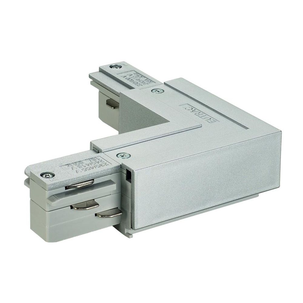 Eutrac L-Verbinder Erde Außen Silbergrau, Eckverbinder für Hochvolt 3Phasen-System.