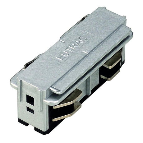 Eutrac Längsverbinder elektrisch Silbergrau für Hochvolt 3Phasen-Aufbauschienen-System, starrer Verbinder