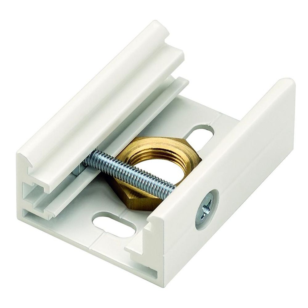 Eutrac Pendelclip für 3-Phasenstromschiene Weiß, Halterung mit Schraube und Mutter, ideal für Lichtsysteme