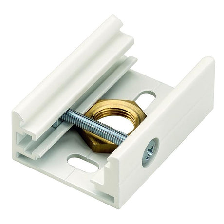 Eutrac Pendelclip für 3-Phasenstromschiene Weiß, weißer Montageclip mit Schraube für Stromschienen