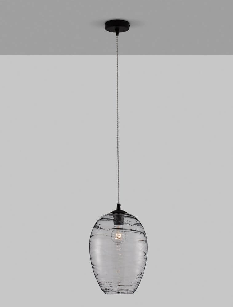 Evleen Pendelleuchte Ø 23cm Schwarz, Grau - moderne und elegante Deckenlampe mit zeitloser Gestaltung.
