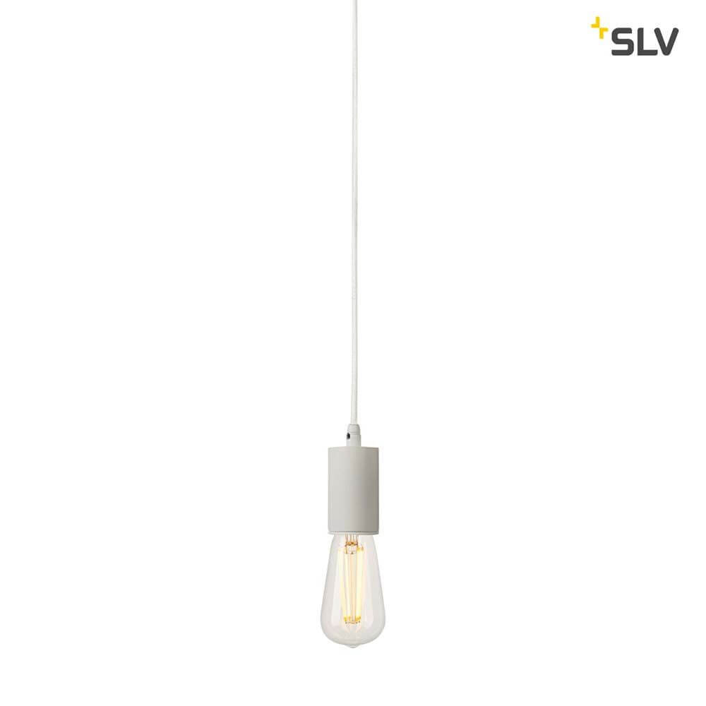 Fitu Pendelleuchte A60 Rund Weiß 5m Kabel mit offenem Kabelende in modernem Design