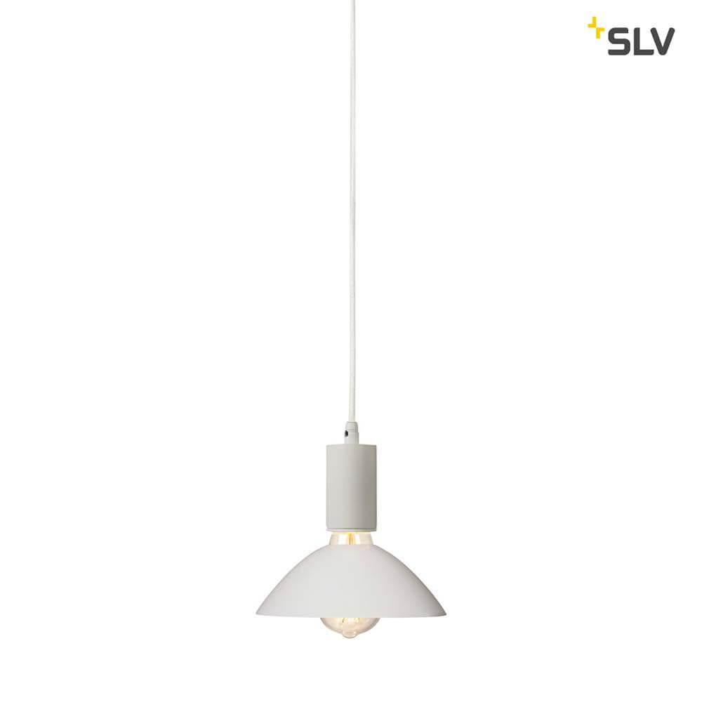 Fitu Pendelleuchte A60 Rund Weiß 5m Kabel, moderne Pendelleuchte mit offenem Kabelende und E27 Sockel.