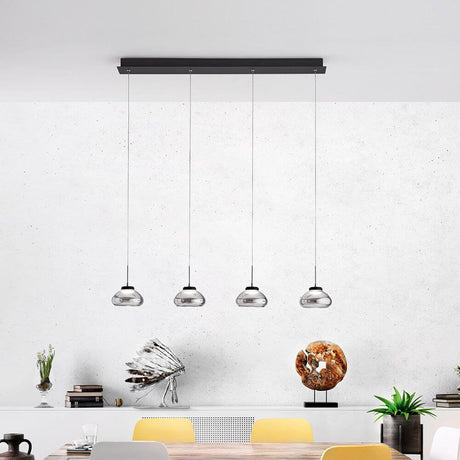Arabella LED Pendellampe 4-flammig Glas in modernem Design mit markantem geblasenen Glas.