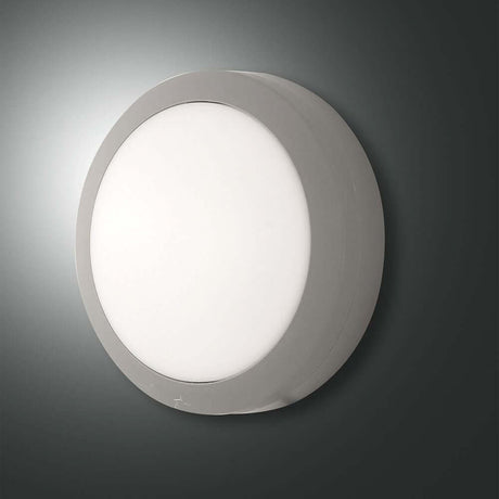 Plafonnier Axel LED en gris - élégante lampe murale ronde avec boîtier gris et lumière douce.