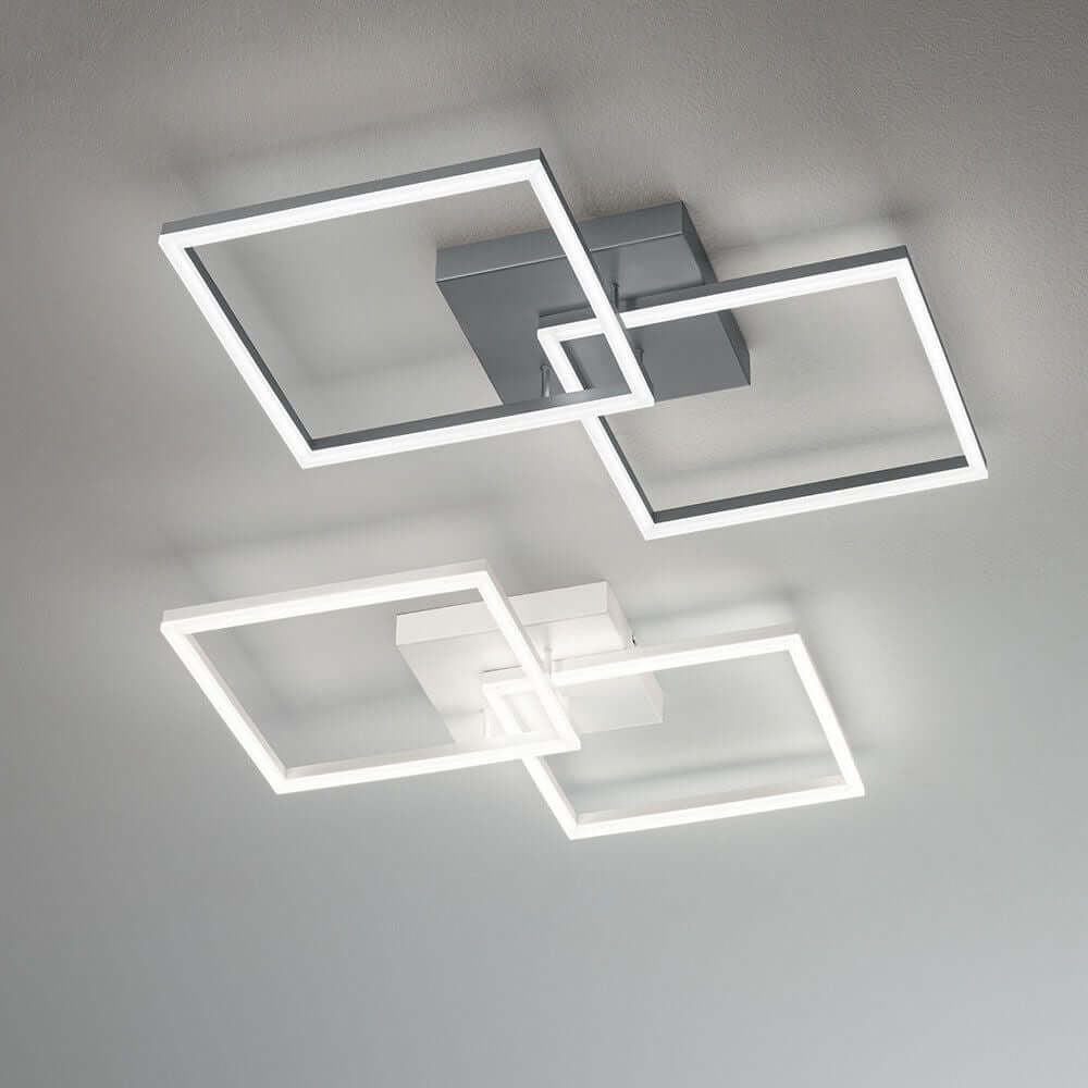 Bard LED Deckenlampe Metall, stilvolle LED Rahmenleuchte mit modernem Design, dimmbar, inkl. Smartluce.