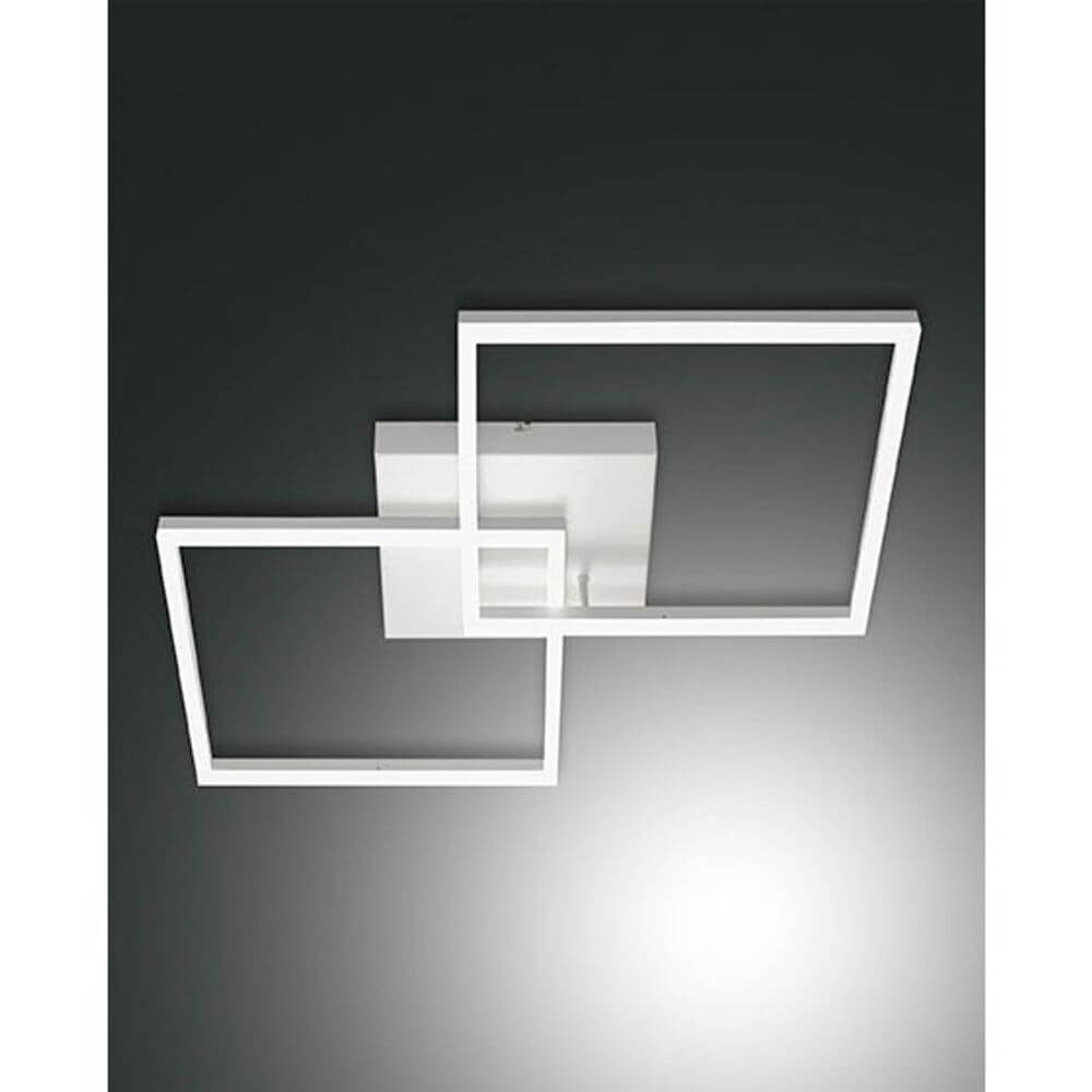 Bard LED Deckenleuchte 2 Quadrate Weiß, moderne LED Rahmenleuchte in Weiß