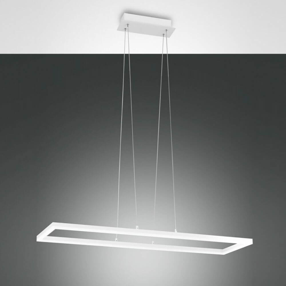 Bard LED Pendelleuchte 4680 lm Weiß - moderne Hängeleuchte mit klarer Geometrie und filigranem Design.
