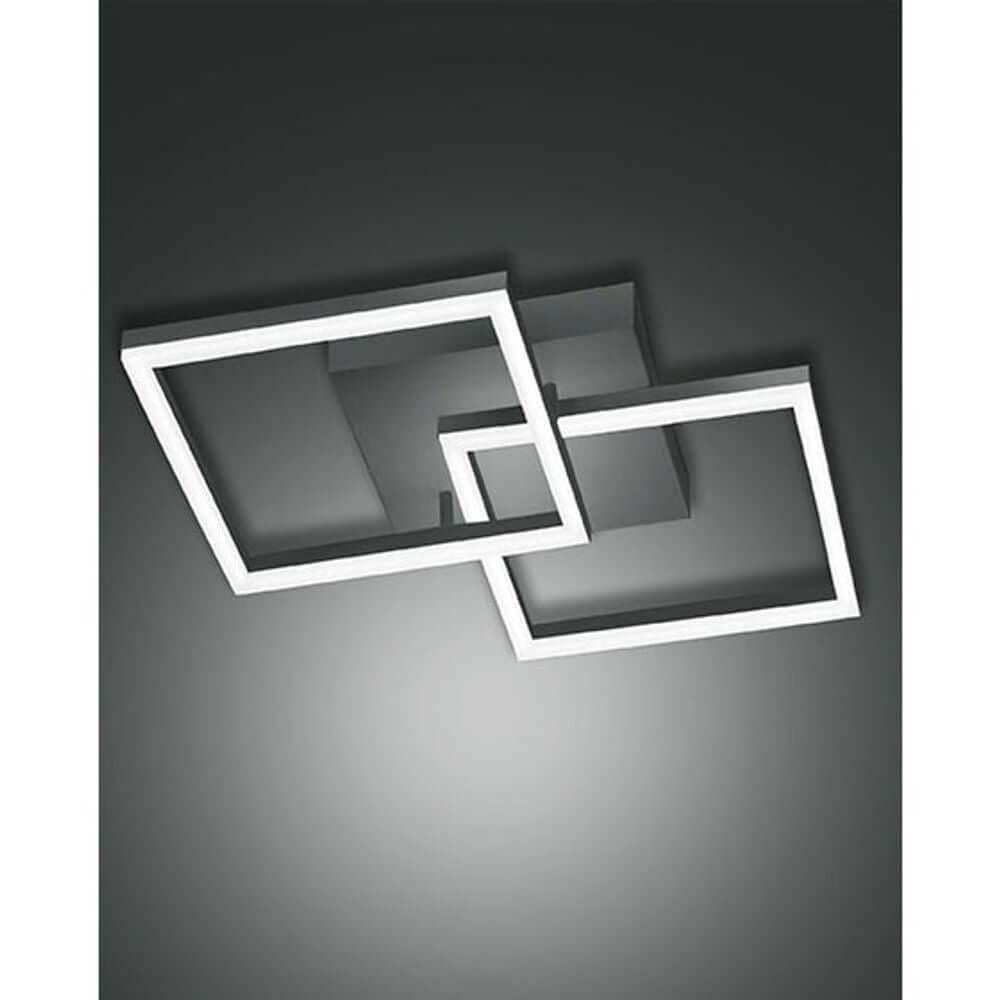 Bard LED Wand- & Deckenleuchte Anthrazit in stilvollem, modernem Design mit zwei rechteckigen Rahmen.