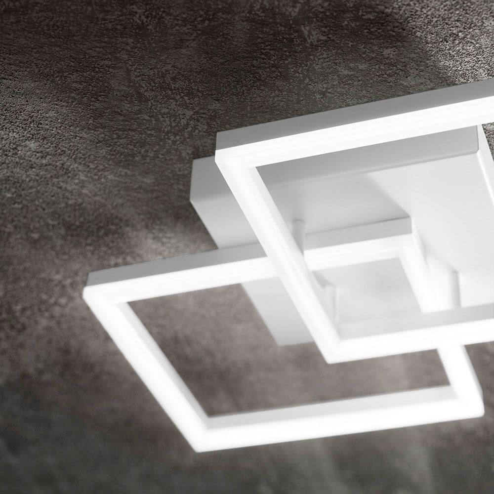 Bard LED Wandleuchte Weiß – stilvolle dimmbare Rahmenleuchte in weißem Design.