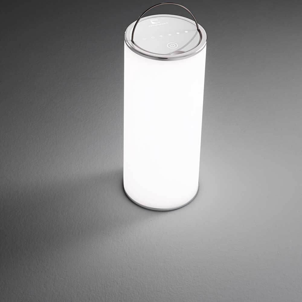 LED Akku Tischleuchte Thalia in modernem Design, tragbar und ideal für jede Umgebung.
